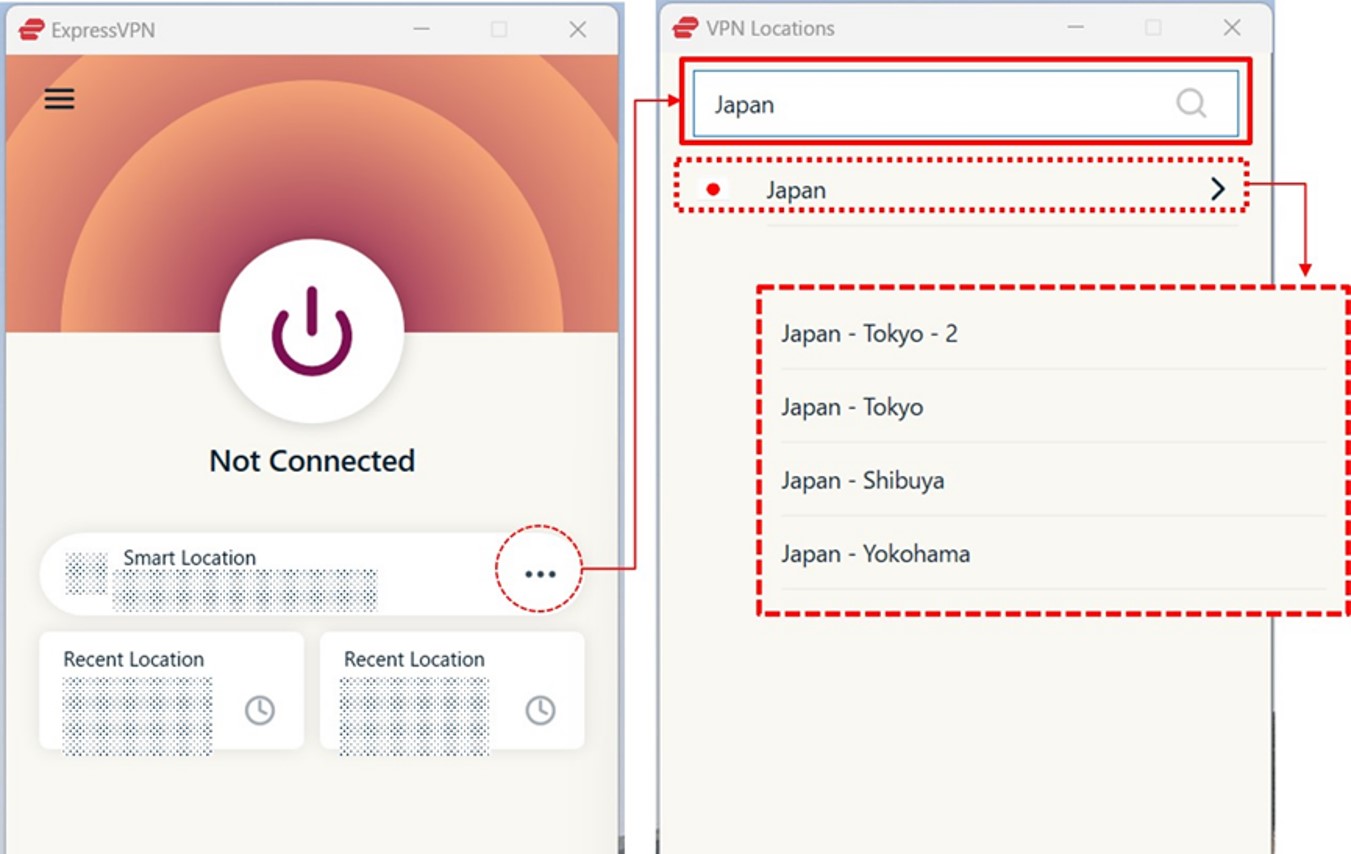 ExpressVPN Server Location Change