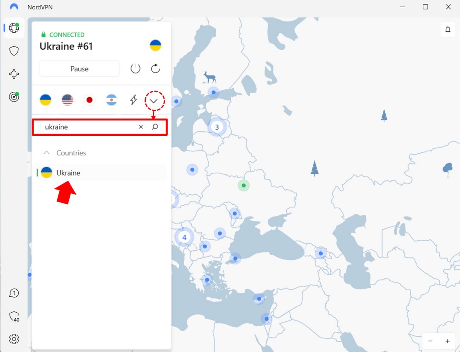 NordVPN connection to Ukraine