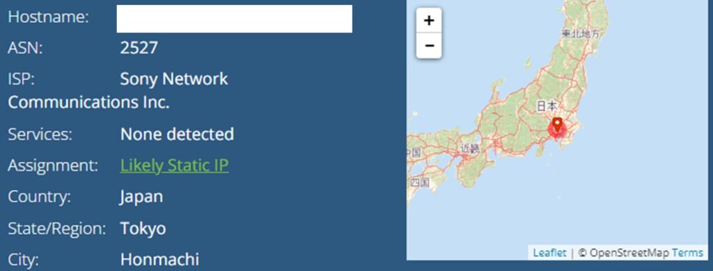 IP Address in Japan